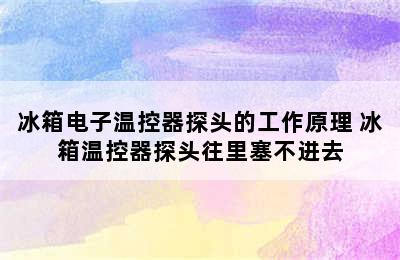 冰箱电子温控器探头的工作原理 冰箱温控器探头往里塞不进去